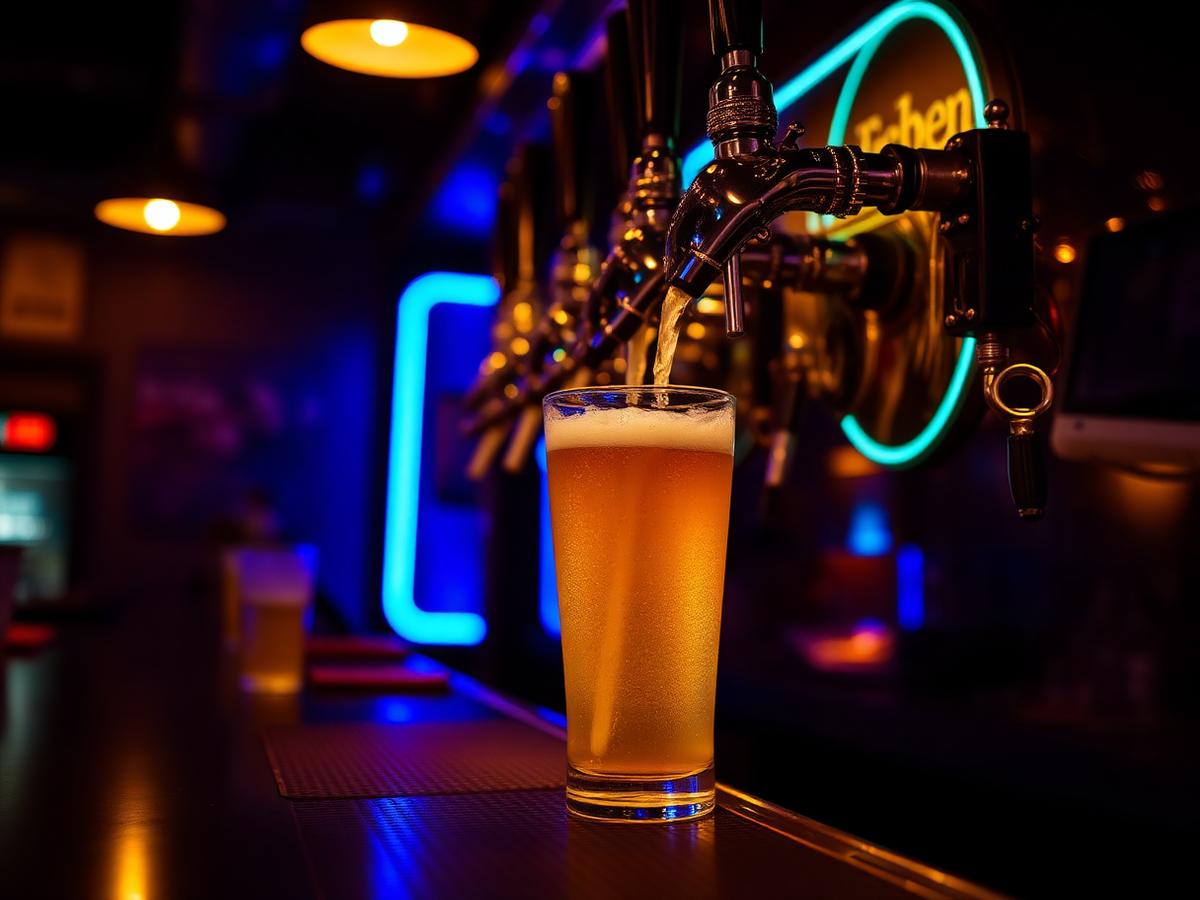 Beer taps at Duke's Bar and Grill